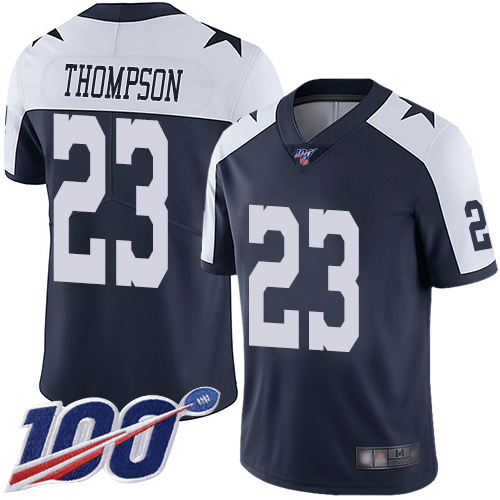 Men Dallas Cowboys Limited Navy Blue Darian Thompson Alternate #23 100th Season Vapor Untouchable Throwback NFL Jersey